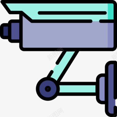 简洁摄像头安全摄像头25摄像机线性彩色图标图标