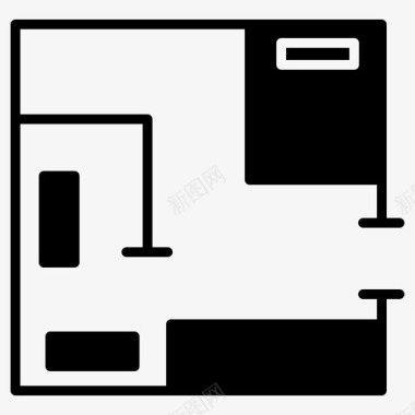 平面装饰数字平面图蓝图家具图标图标