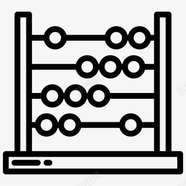 算盘盒子算盘125学校直线图标图标