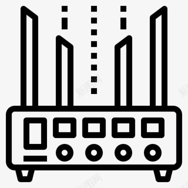 路由器智能城市38线性图标图标