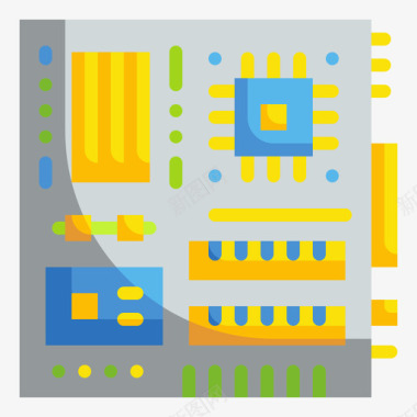 盔甲主板主板计算机硬件25扁平图标图标