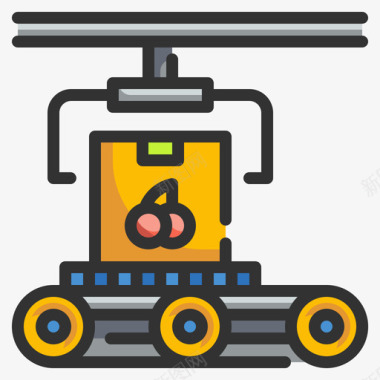 矢量装置输送装置食品技术1线性颜色图标图标