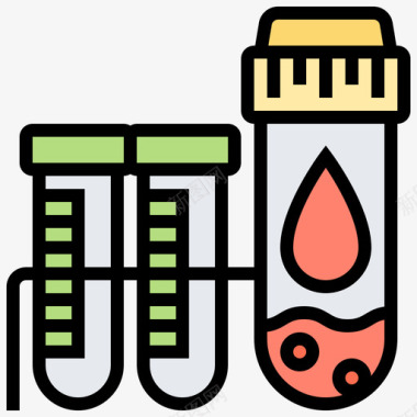 生化试验血液检测生化25线性颜色图标图标