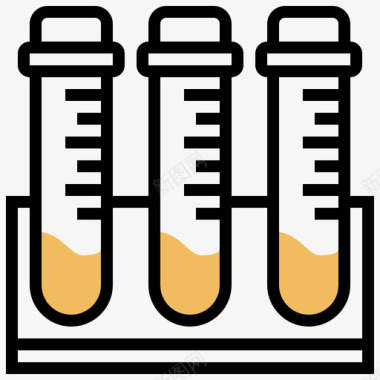 试管81号医院黄色阴影图标图标