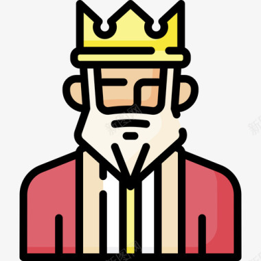 国王神奇的人物22直线的颜色图标图标