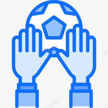 守门员足球70蓝色图标图标