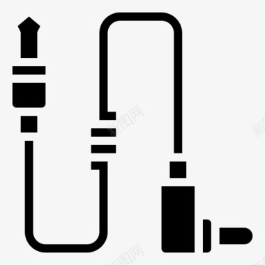 矢量连接器音乐电缆音频通信图标图标