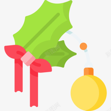 树叶圣诞礼物2扁平图标图标