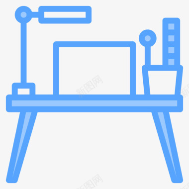 130DPI书桌平面130蓝色图标图标