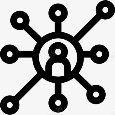 数字17个人数字服务17线性图标图标