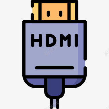 hdmi连接线Hdmi25摄像机线性彩色图标图标