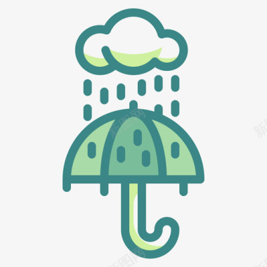 雨伞秋季106双色调图标图标