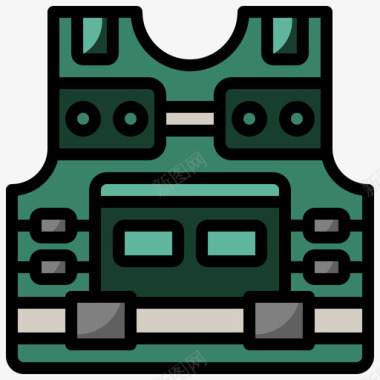 军用匕首防弹军用80线性颜色图标图标