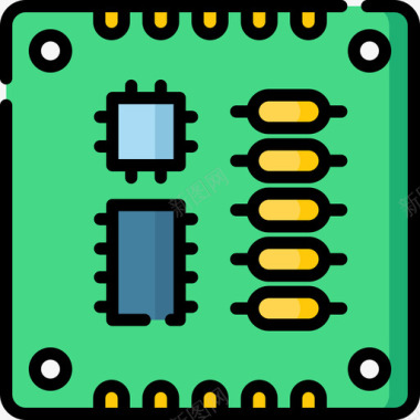 PCB板实物图Pcb板电工工具和元件24线颜色图标图标