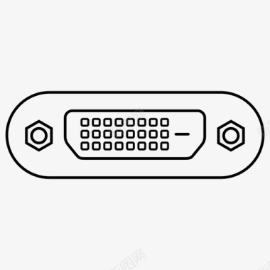 投影描边dvi公数字视频连接器电缆连接器计算机图标图标