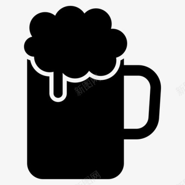 五彩啤酒啤酒杯啤酒品脱图标图标