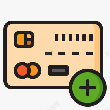 信用卡在线购物11线性颜色图标图标