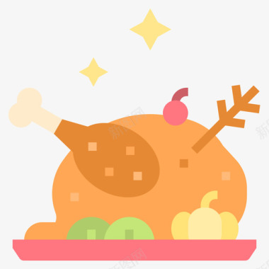 感恩火鸡感恩节107平的图标图标