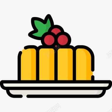 布丁布丁圣诞食品4线性颜色图标图标