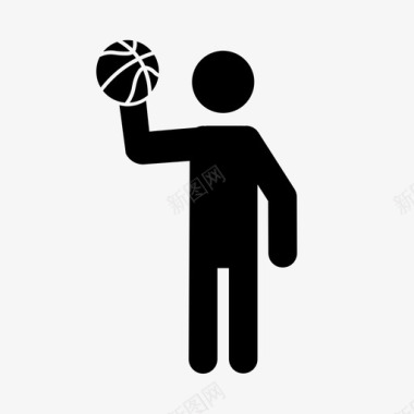 创意篮球运动员篮球运动员持球站立图标图标