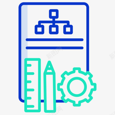 装修流程图标流程商业战略33轮廓颜色图标图标