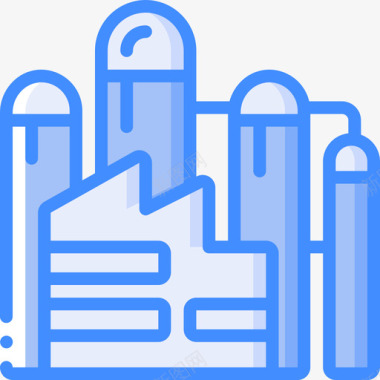 蓝色天然气火焰炼油厂石油和天然气3蓝色图标图标