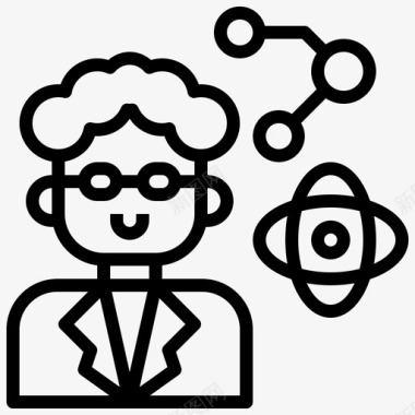 科学家名言科学家54实验室直线型图标