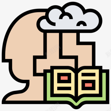 学习思维过程4线条色彩图标