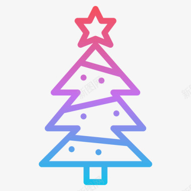 圣诞树圣诞268渐变色图标