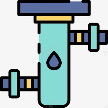 线性滤水器管道工38线性颜色图标图标