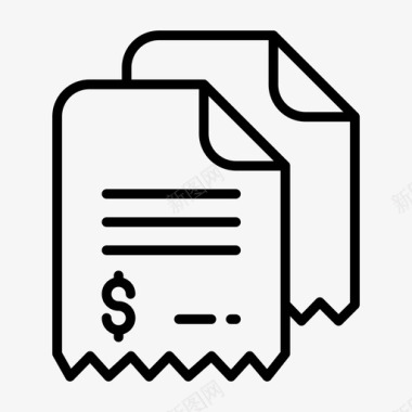 收据发票帐单付款图标