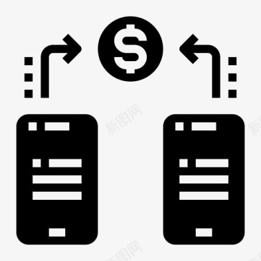 商务金融智能手机商务和金融4填充图标