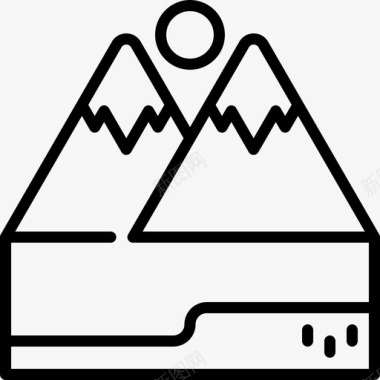 阿尔卑斯山阿尔卑斯山欧洲4线性图标