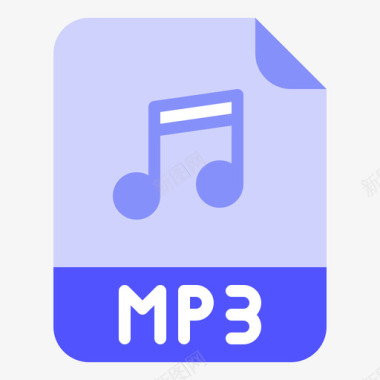 Mp3文件扩展名4扁平图标图标