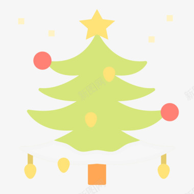 圣诞树冬季和圣诞节1扁平图标