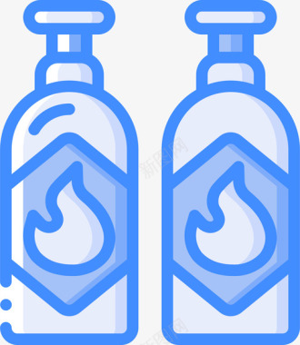 蓝色天然气火焰天然气石油和天然气3蓝色图标