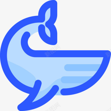 鲸鱼野生动物8蓝色图标