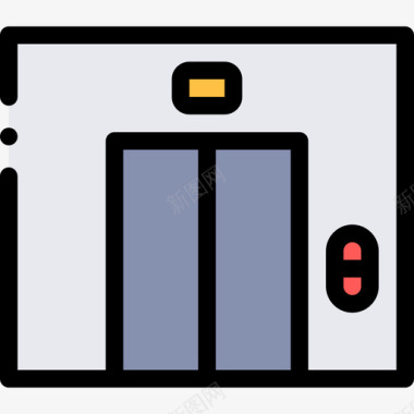 健身线性图标电梯机场153线性颜色图标