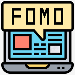 fomoFomo社交媒体策略3线性颜色高清图片