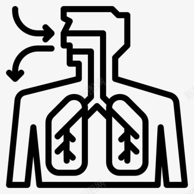 呼吸道冠状病毒63线状图标图标