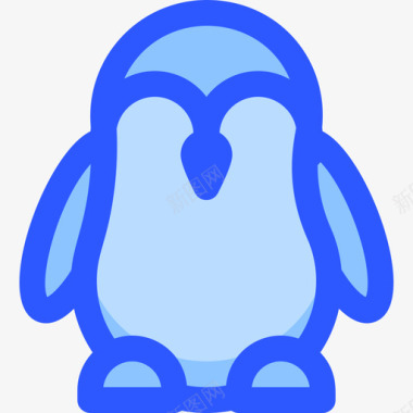 企鹅冬季100蓝色图标