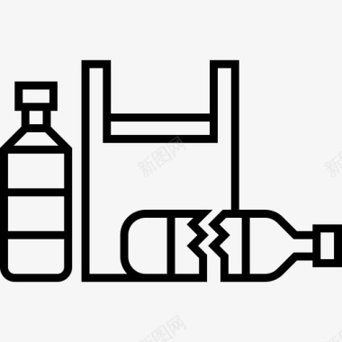 破袈裟破瓶污染47线状图标图标