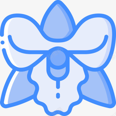 兰花植物29蓝色图标图标
