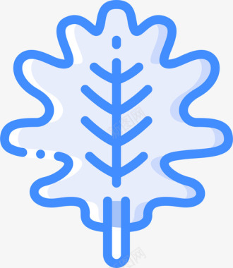 橡树叶植物29蓝色图标图标