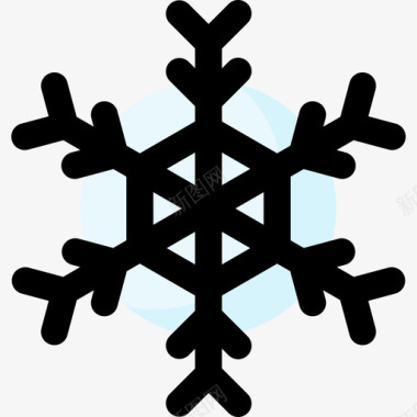 雪花冰凌图片雪花圣诞283线性颜色图标