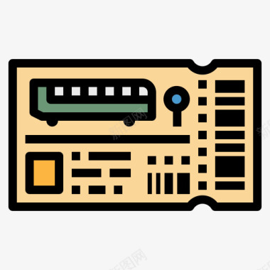 免抠火车票素材火车票公共交通17线颜色图标