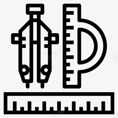 绘图矢量绘图建筑指南针图标