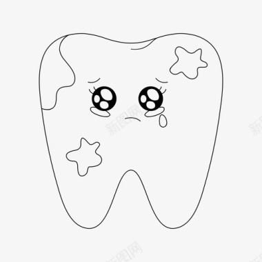牙齿图标坏牙牙齿护理牙科图标