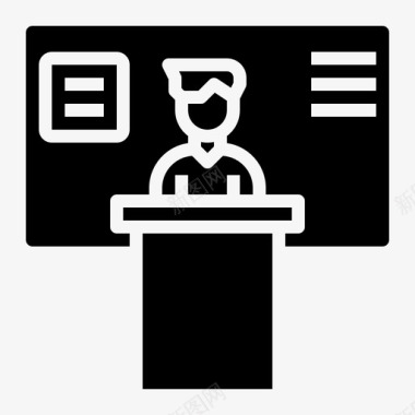 讲台讲台工作场所34填充图标图标