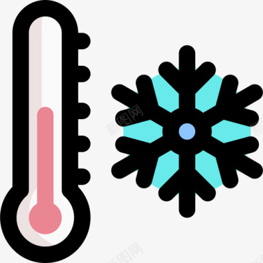 冬季图标温度计冬季101线性颜色图标